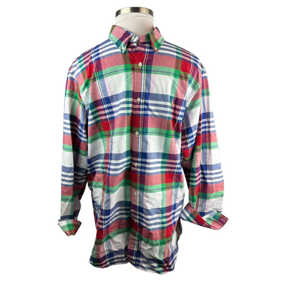 Polo Ralph Lauren Multi-Colored Plaid Button Down Shirt Men's Big & Tall XXL - Picture 10 of 12